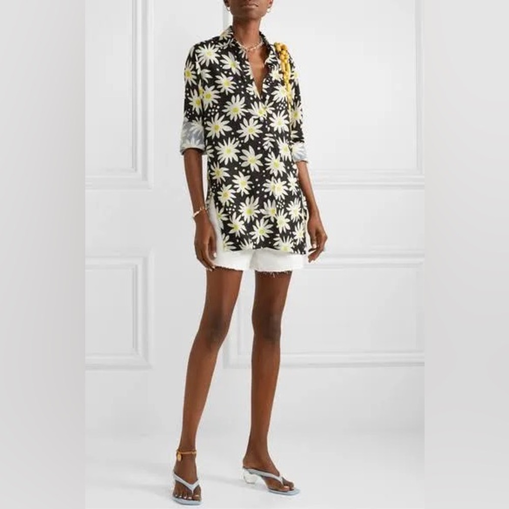 Solid & Striped Floral Button Down Top & Cover Up - image 3